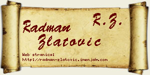 Radman Zlatović vizit kartica